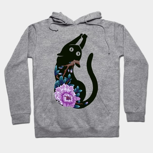 Flower Japan Cat Hoodie by NevermindOnArt